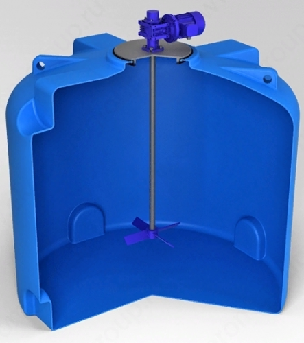 Емкость вертикальная Rostok(Росток) TR 3000 синий с лопастной мешалкой