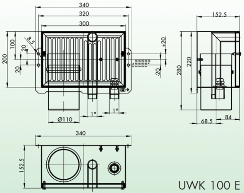 Арматура долива-перелива без датчика уровня воды Oase UWK 100 E