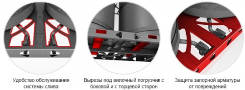 Емкость в транспортной обрешетке-кассете Rostok(Росток) ЭВЛ КАС 5000 красный х 2 шт, раздельный торцевой слив