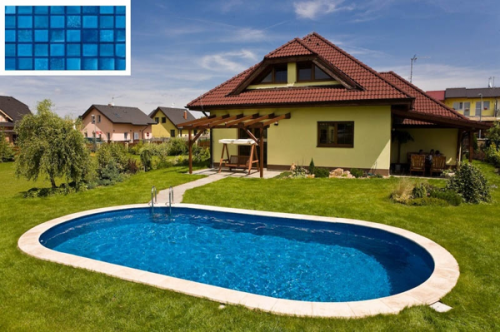 Морозоустойчивый бассейн Ibiza овальный глубина 1,5 м размер 5,25х3,2 м, мозайка