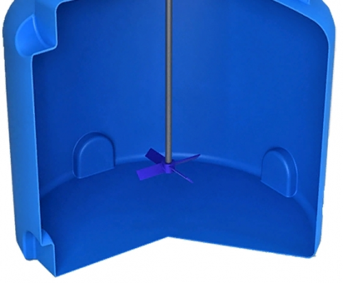 Емкость вертикальная Rostok(Росток) ЭВЛ 1000 синий с лопастной мешалкой