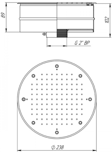 Плато аэромассажное круглое под плитку Аквасектор д.240 мм